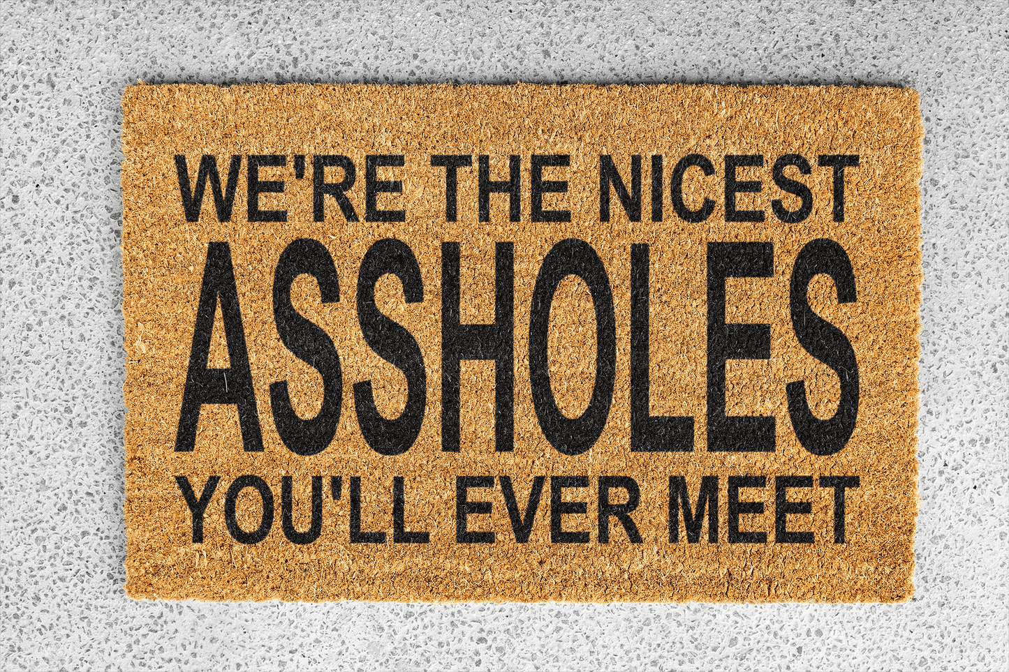 Personalized coir doormat handmade by Matnifique.