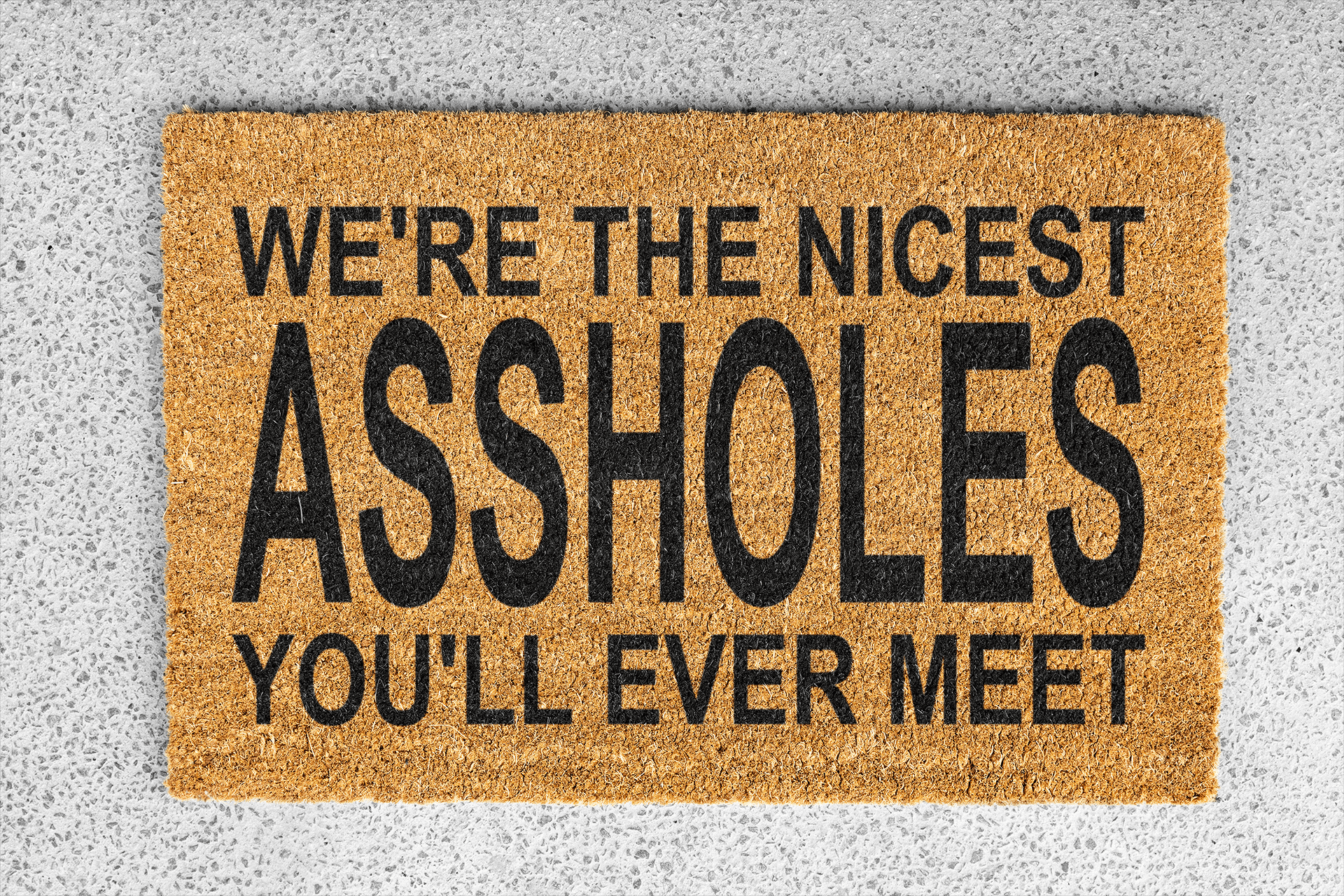 Personalized coir doormat handmade by Matnifique.
