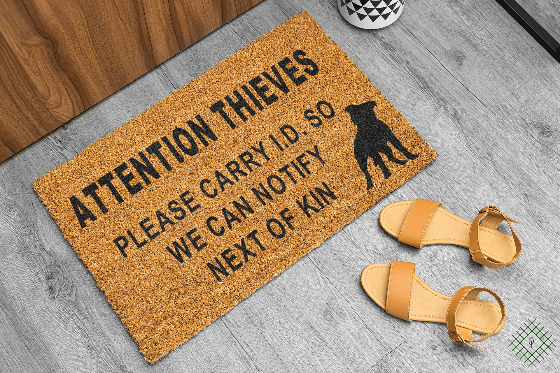 Personalized coir doormat handmade by Matnifique.