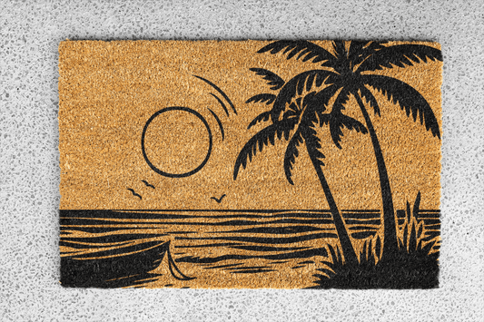 Personalized coir doormat handmade by Matnifique.