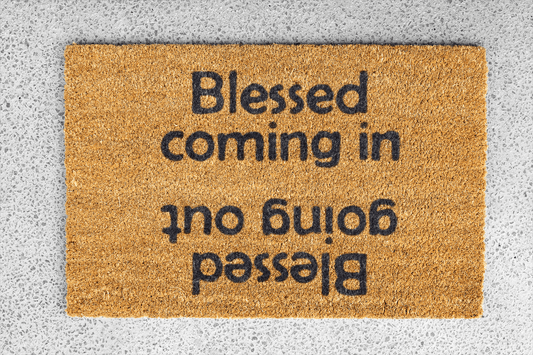 Personalized coir doormat handmade by Matnifique.