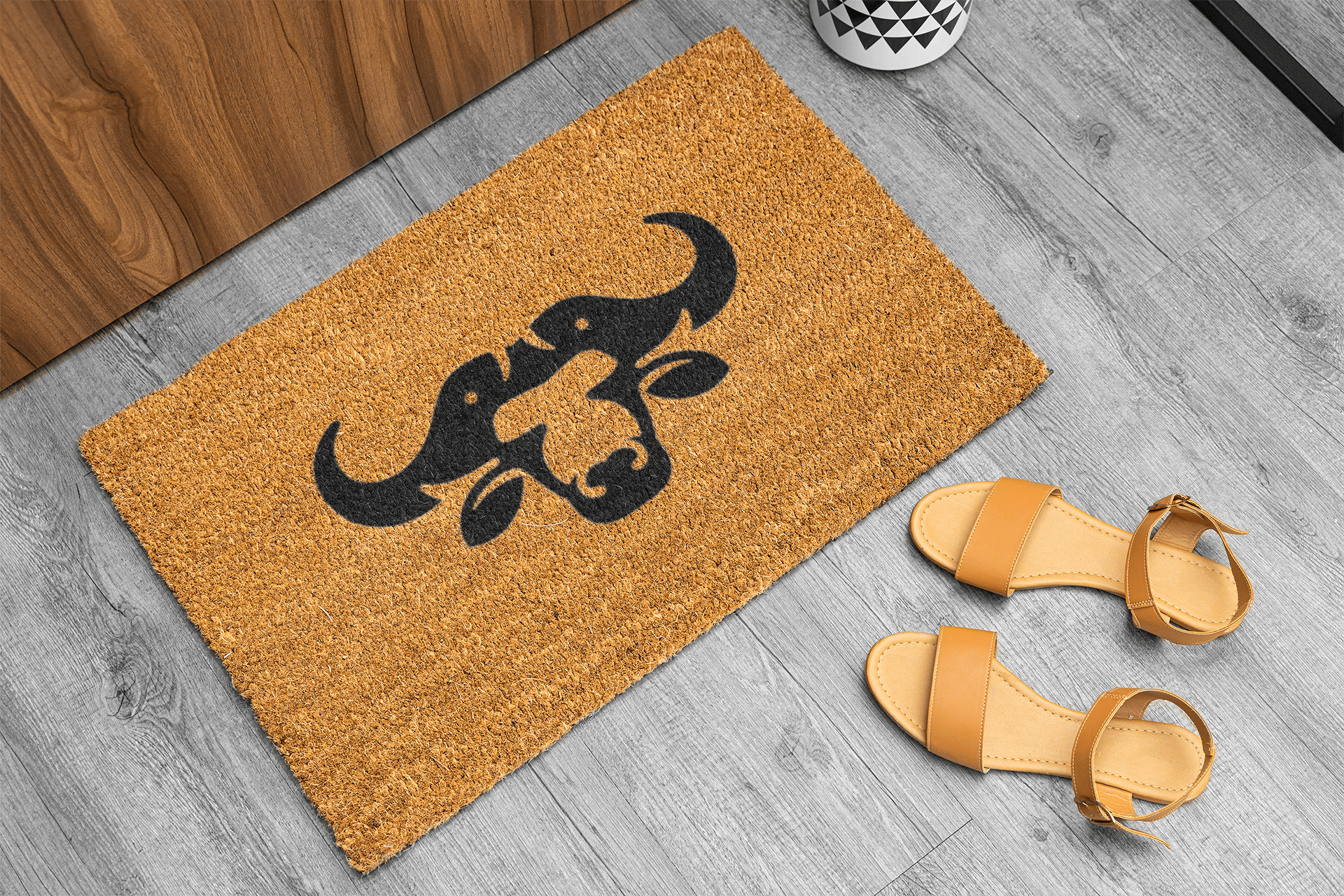 Personalized coir doormat handmade by Matnifique.