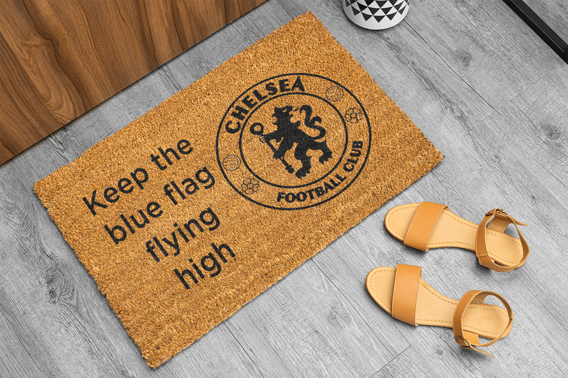 Personalized coir doormat handmade by Matnifique.