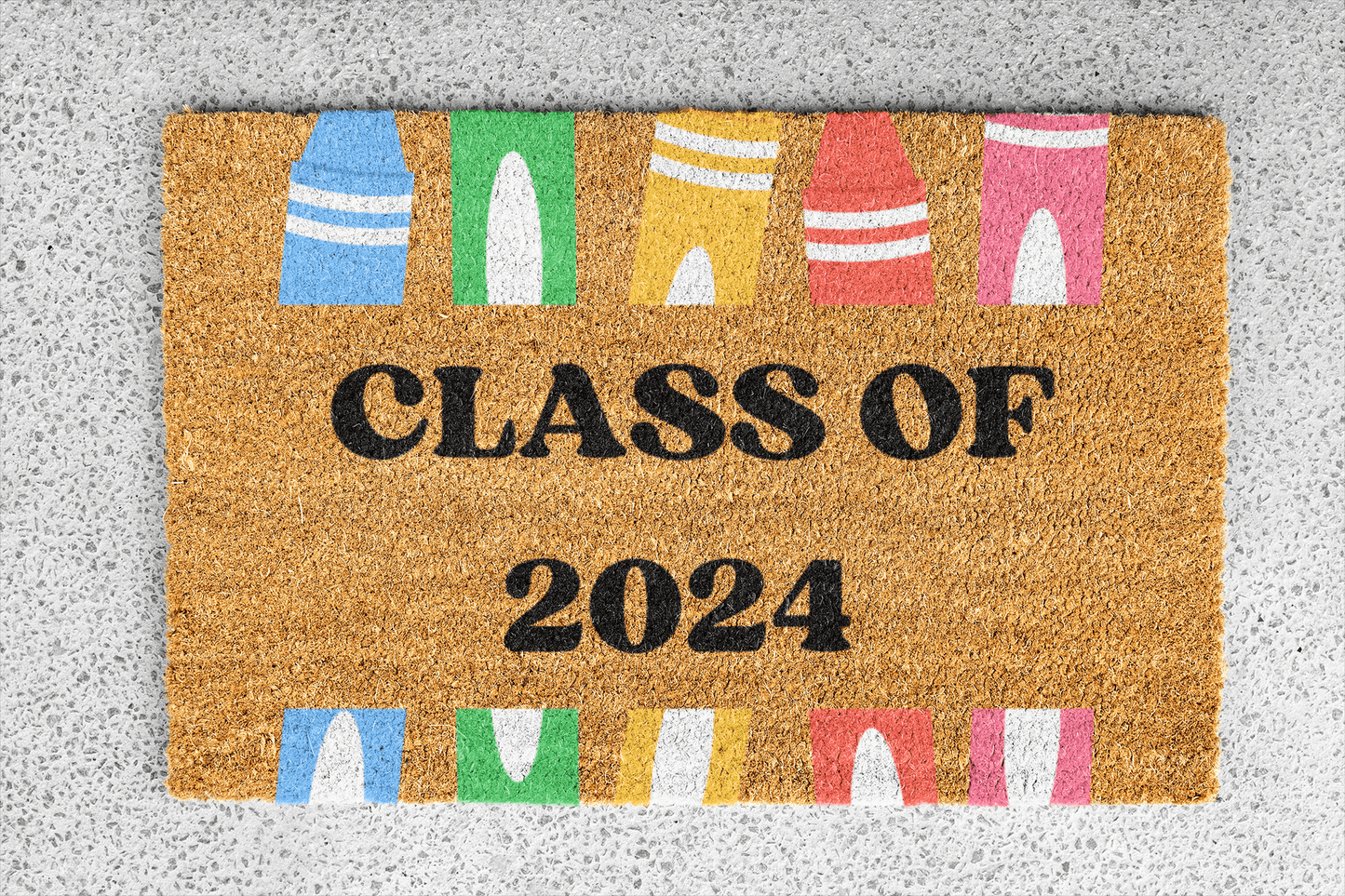 Personalized coir doormat handmade by Matnifique.