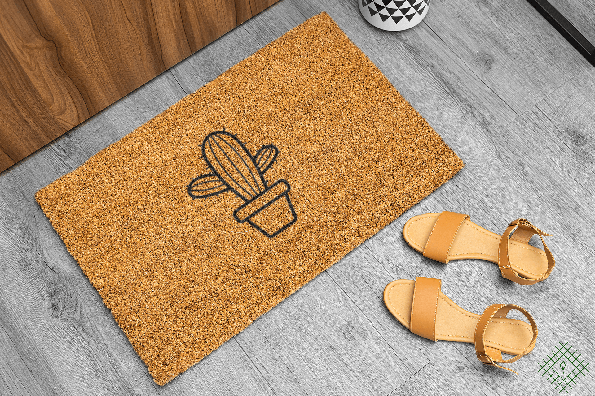 Personalized coir doormat handmade by Matnifique.