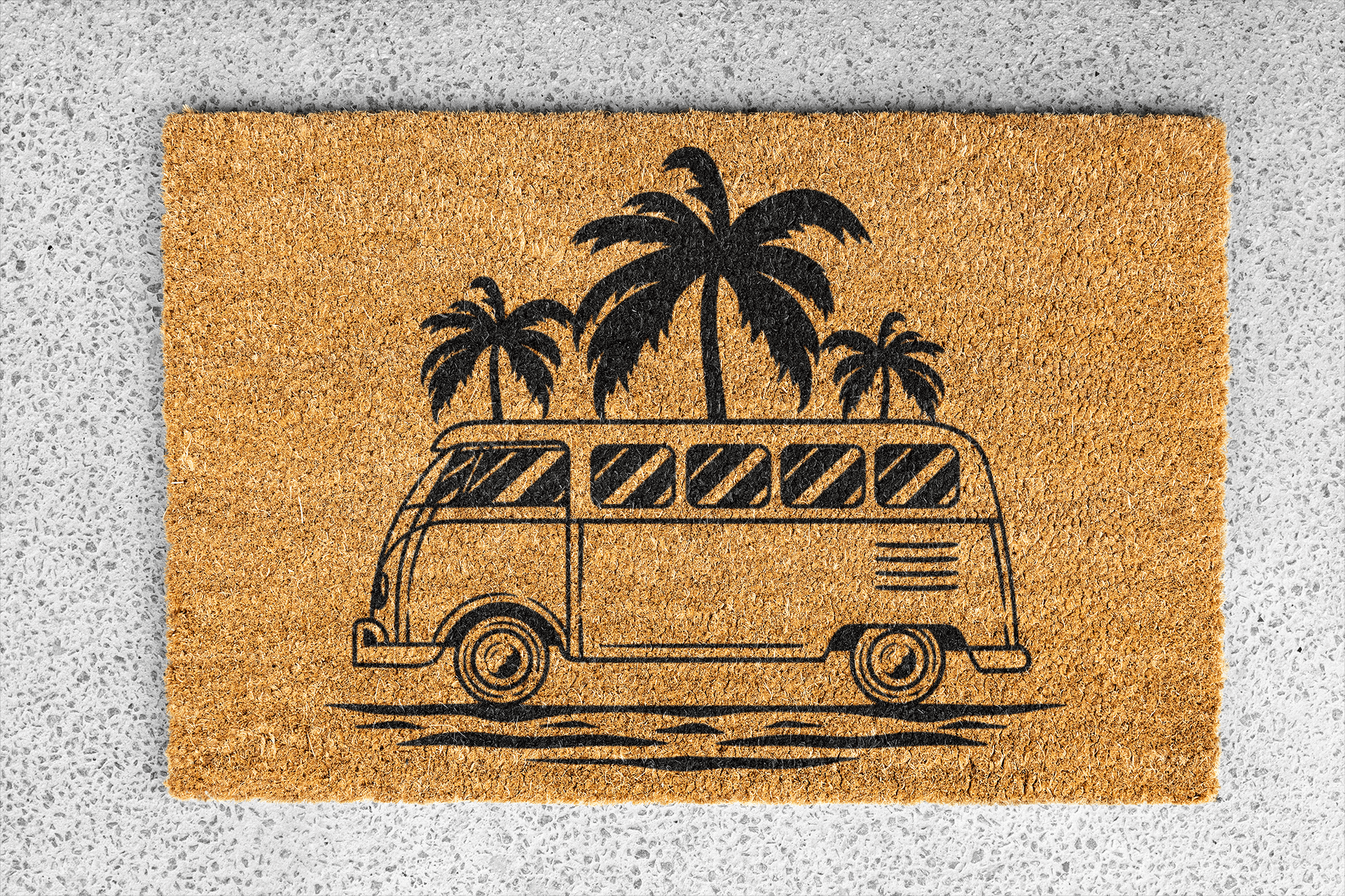 Personalized coir doormat handmade by Matnifique.