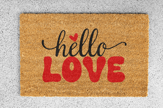 Personalized coir doormat handmade by Matnifique.