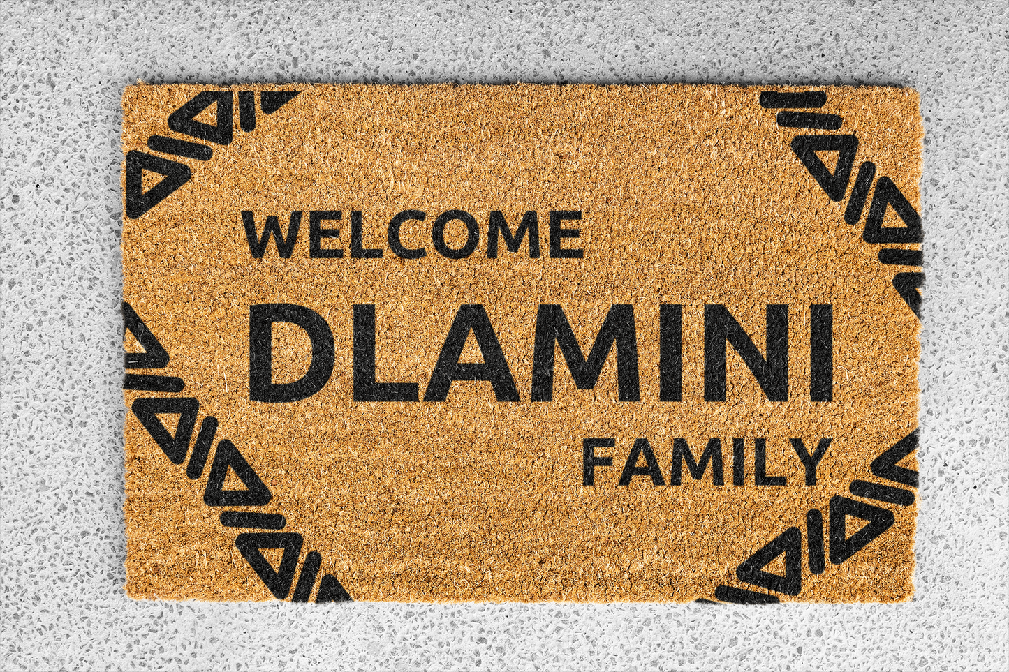 Personalized coir doormat handmade by Matnifique.
