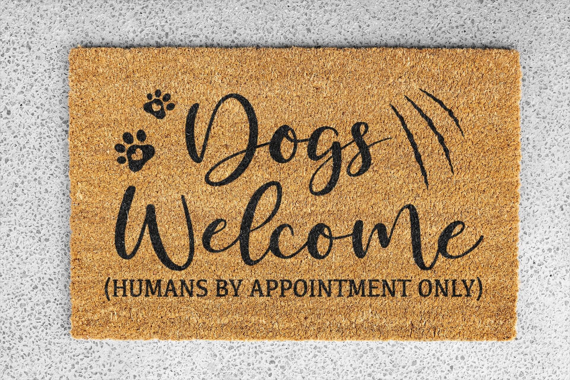 Personalized coir doormat handmade by Matnifique.