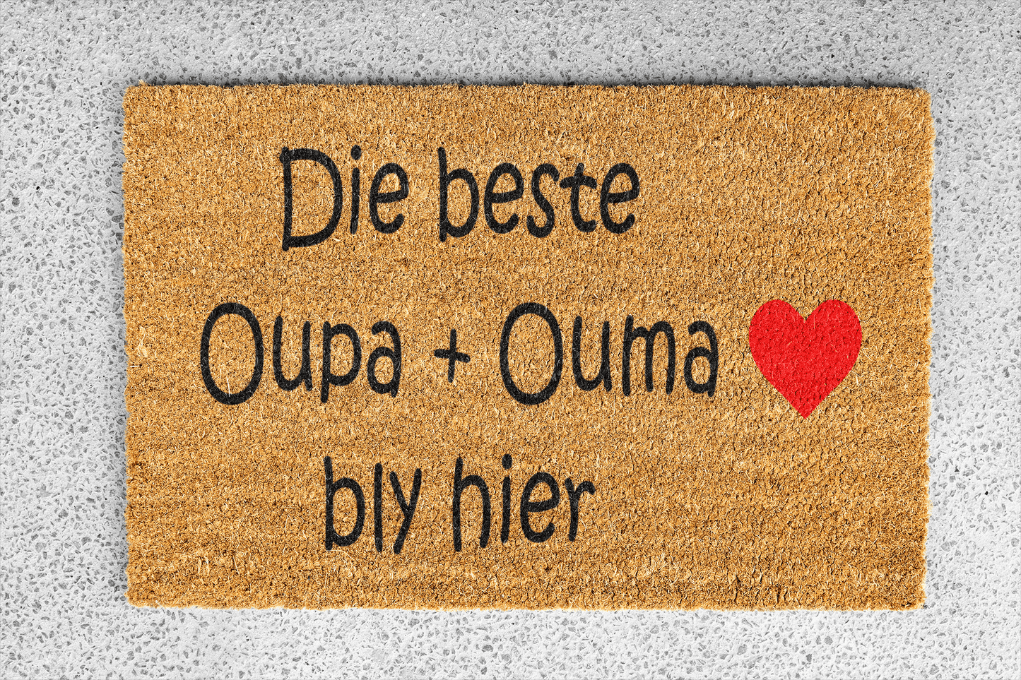 Personalized coir doormat handmade by Matnifique.