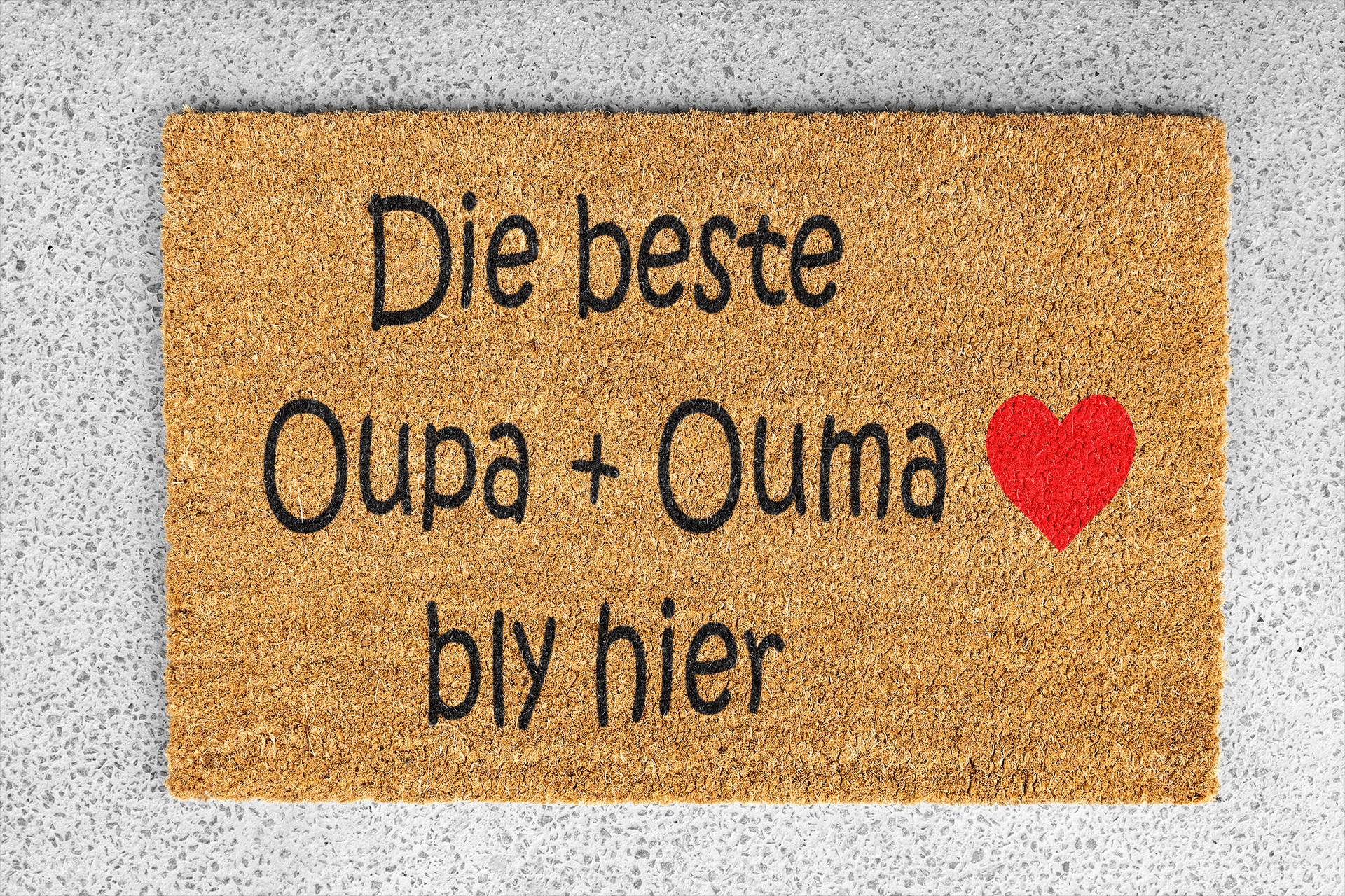 Personalized coir doormat handmade by Matnifique.