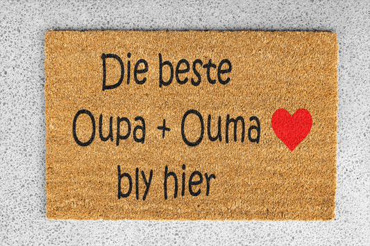 Personalized coir doormat handmade by Matnifique.