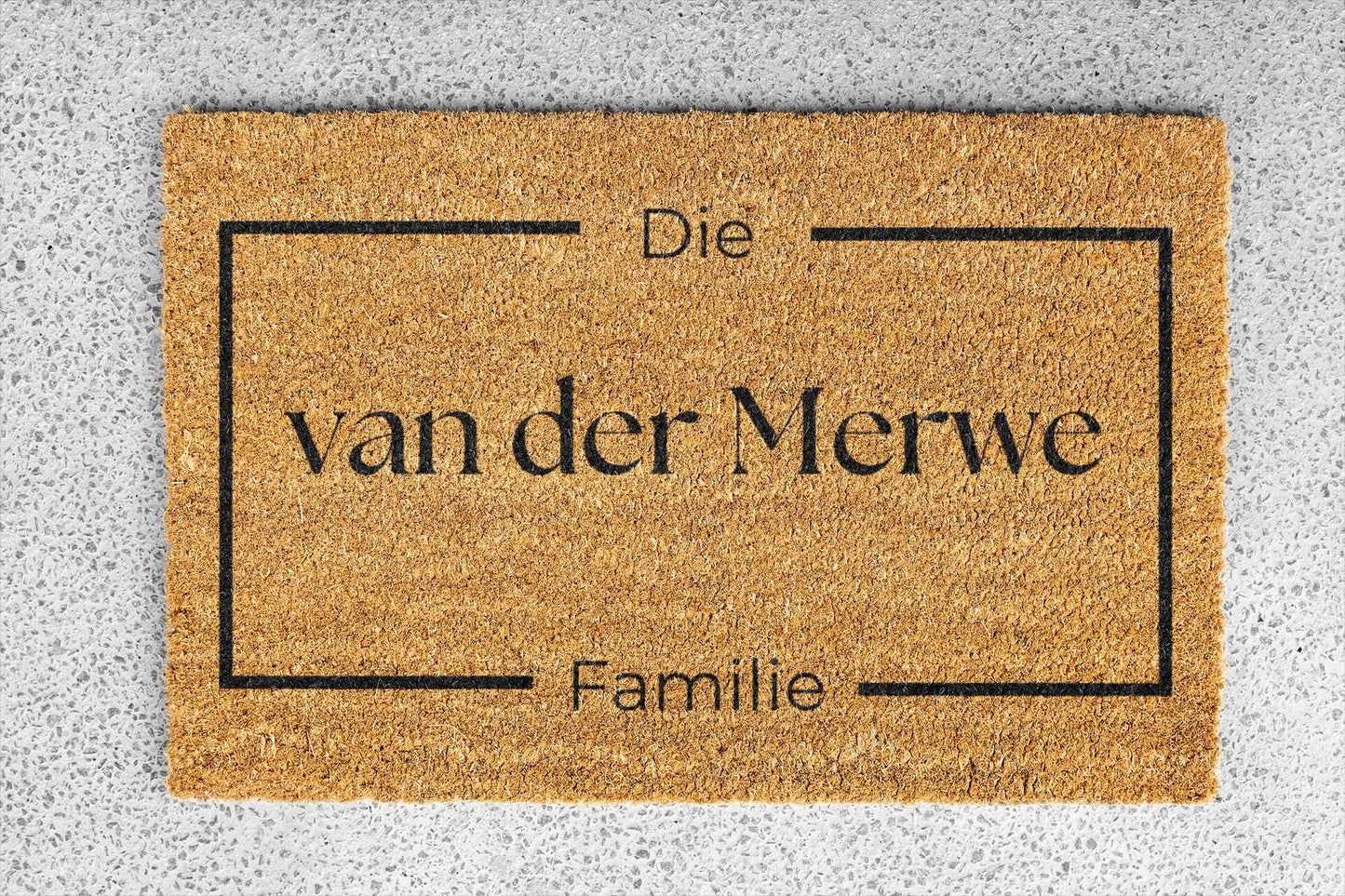 Personalized coir doormat handmade by Matnifique.