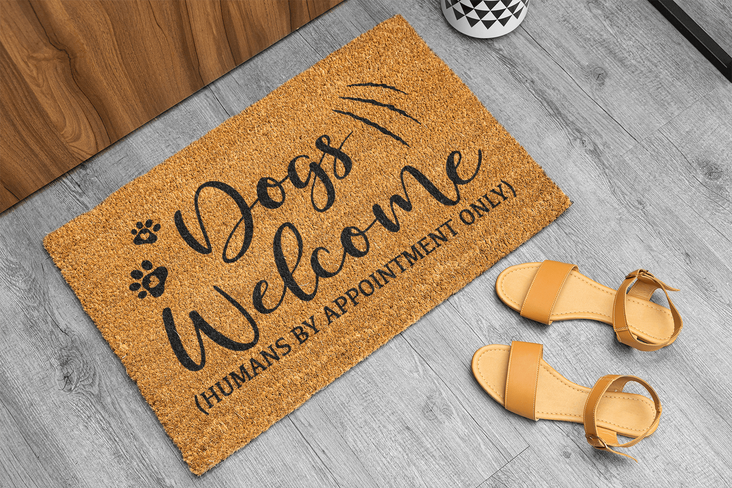 Personalized coir doormat handmade by Matnifique.