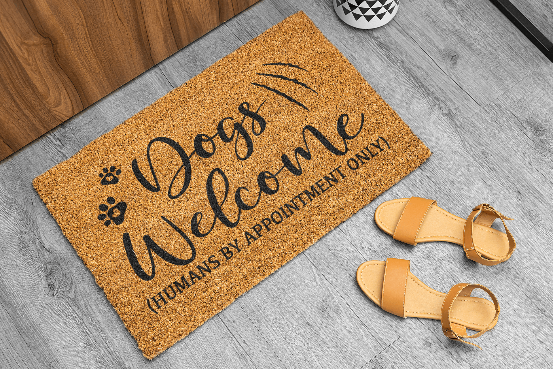 Personalized coir doormat handmade by Matnifique.