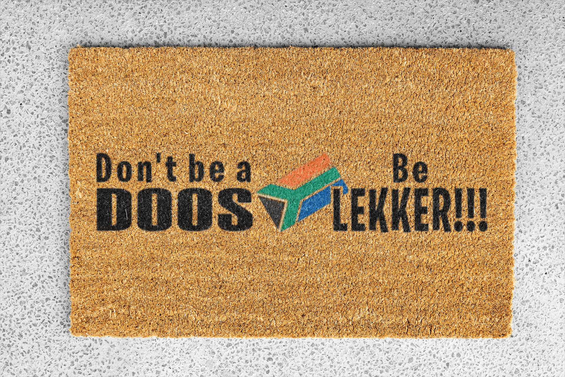 Personalized coir doormat handmade by Matnifique.