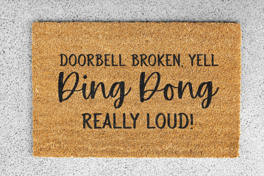 Personalized coir doormat handmade by Matnifique.