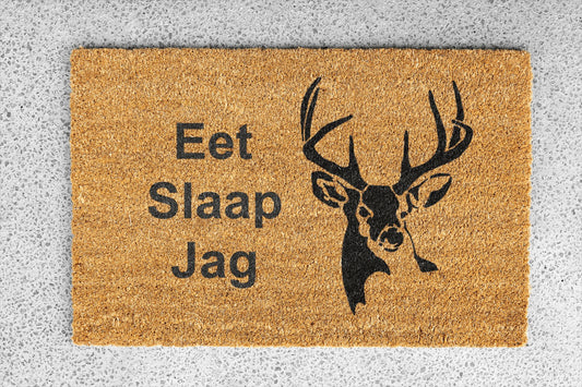 Personalized coir doormat handmade by Matnifique.