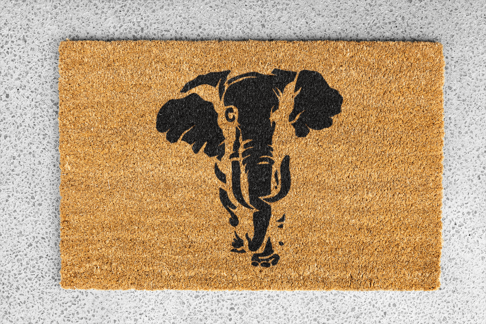 Personalized coir doormat handmade by Matnifique.