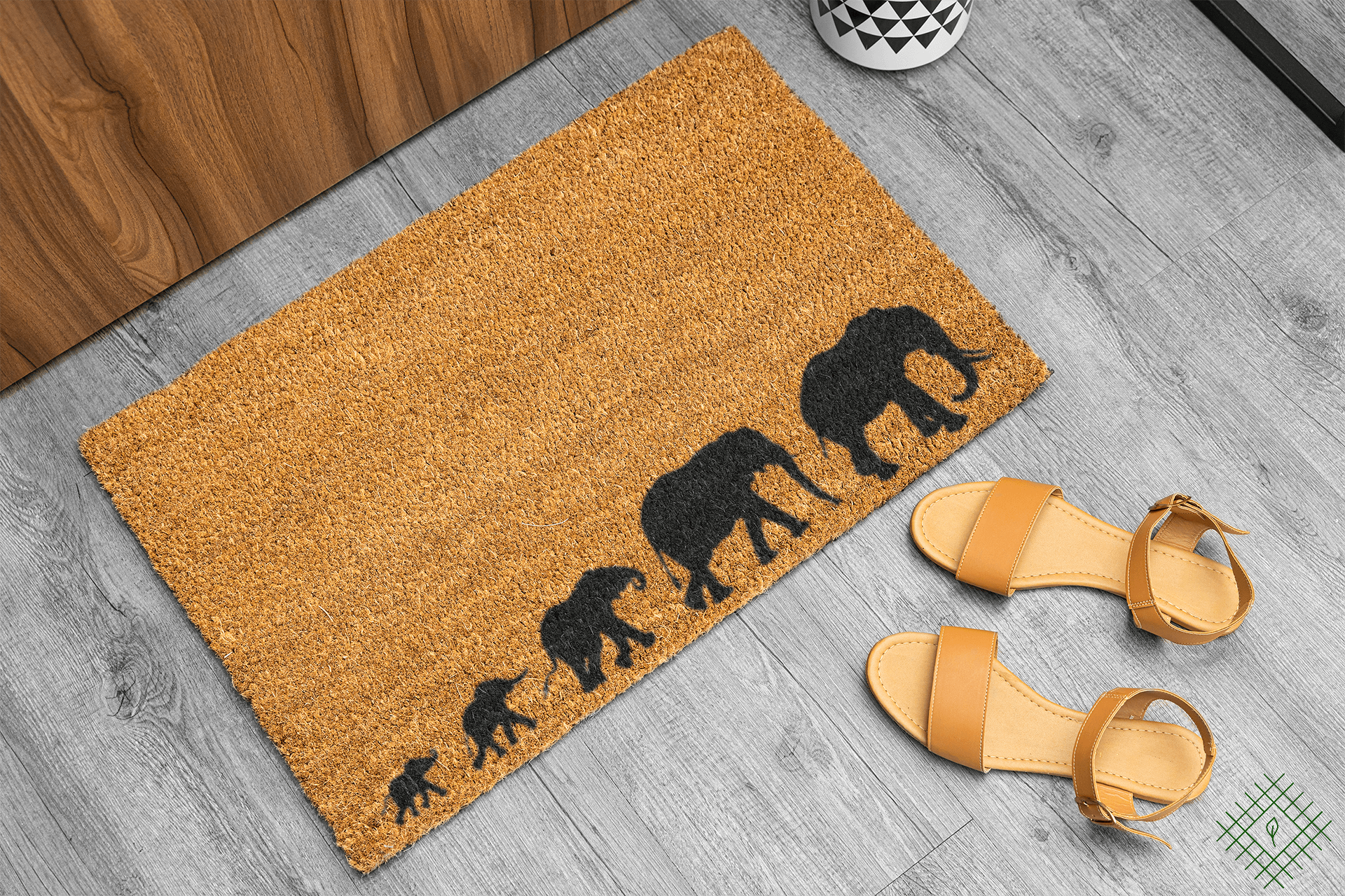 Personalized coir doormat handmade by Matnifique.
