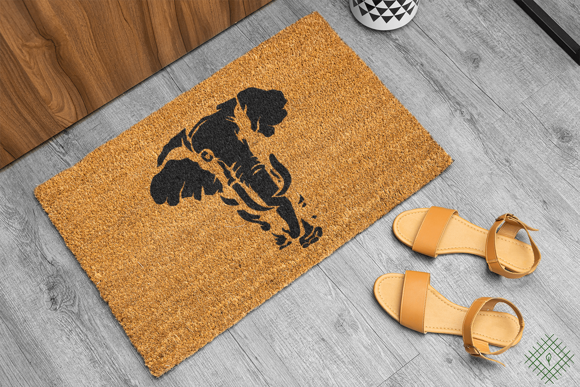 Personalized coir doormat handmade by Matnifique.