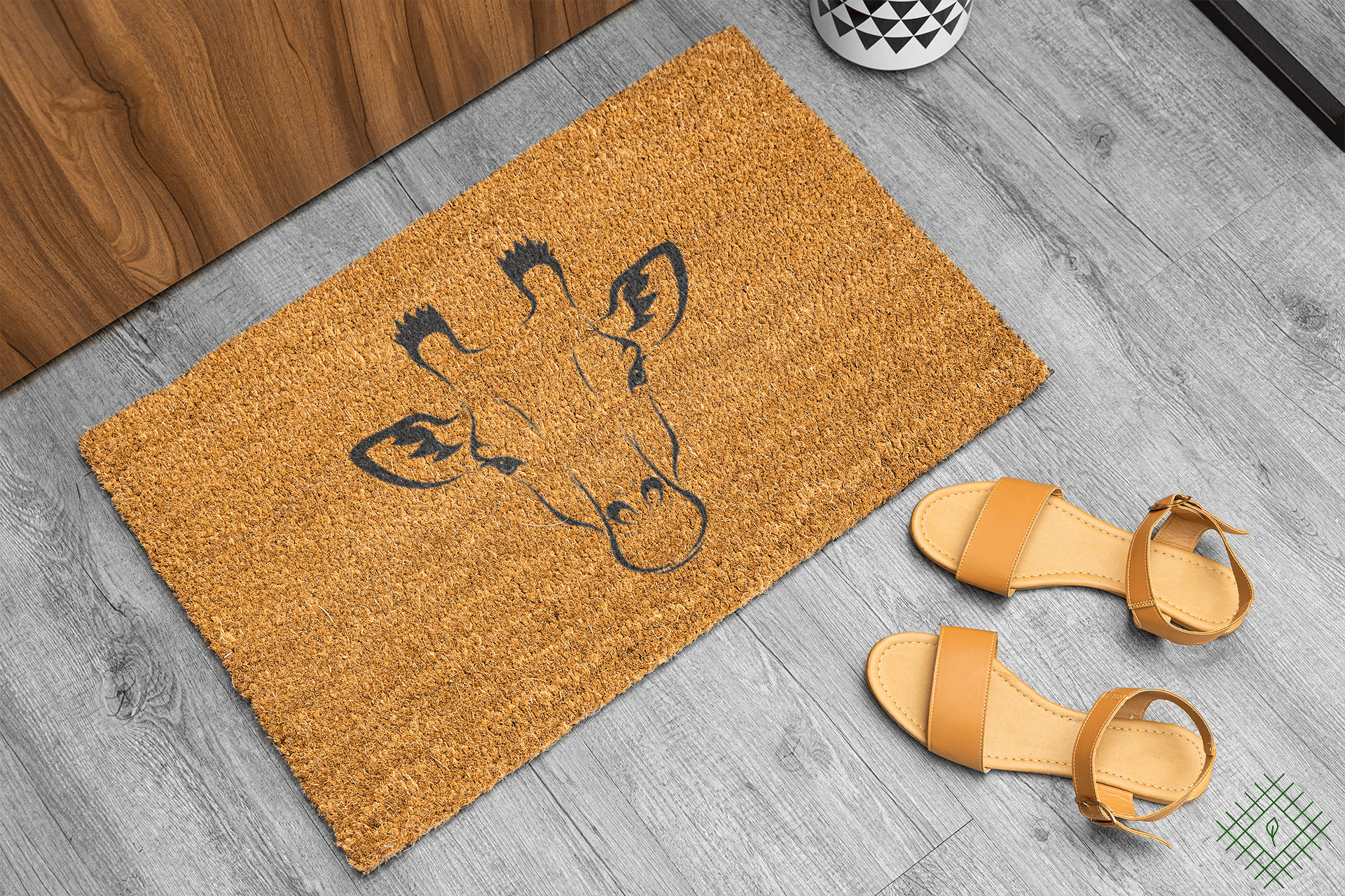 Personalized coir doormat handmade by Matnifique.