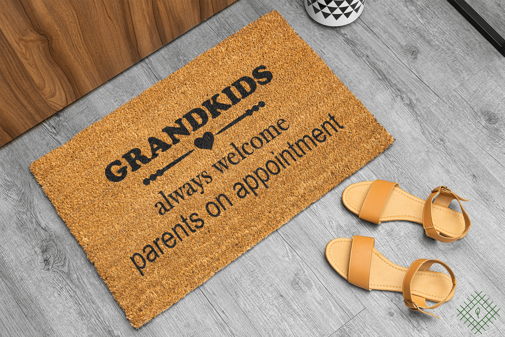 Personalized coir doormat handmade by Matnifique.