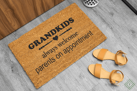 Personalized coir doormat handmade by Matnifique.