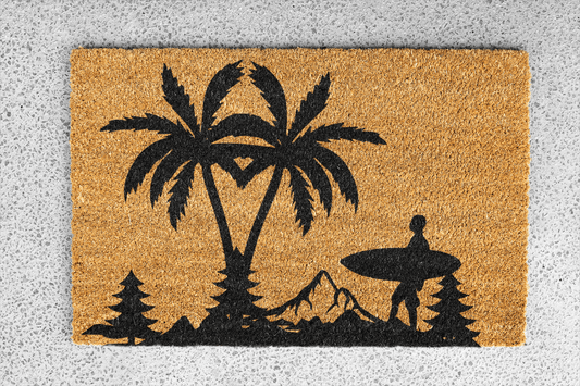 Personalized coir doormat handmade by Matnifique.