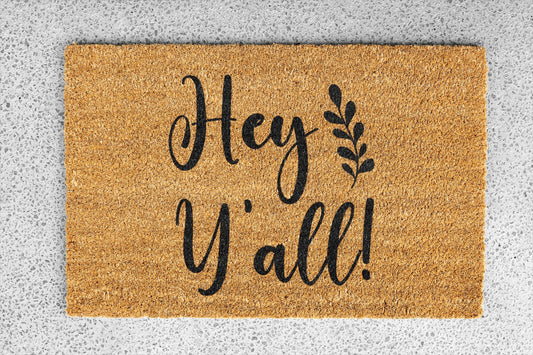 Personalized coir doormat handmade by Matnifique.