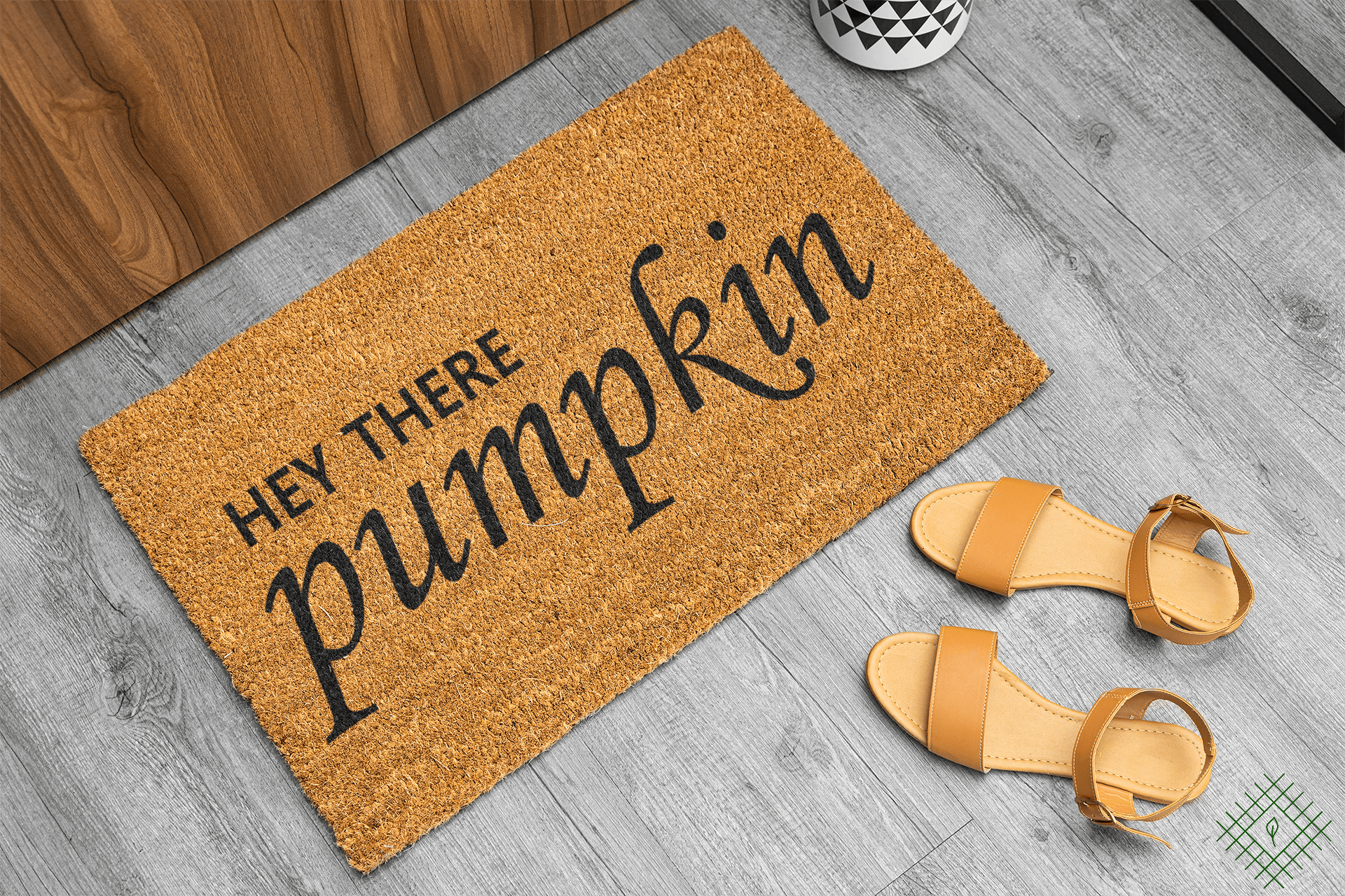 Personalized coir doormat handmade by Matnifique.