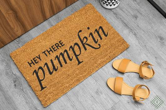 Personalized coir doormat handmade by Matnifique.