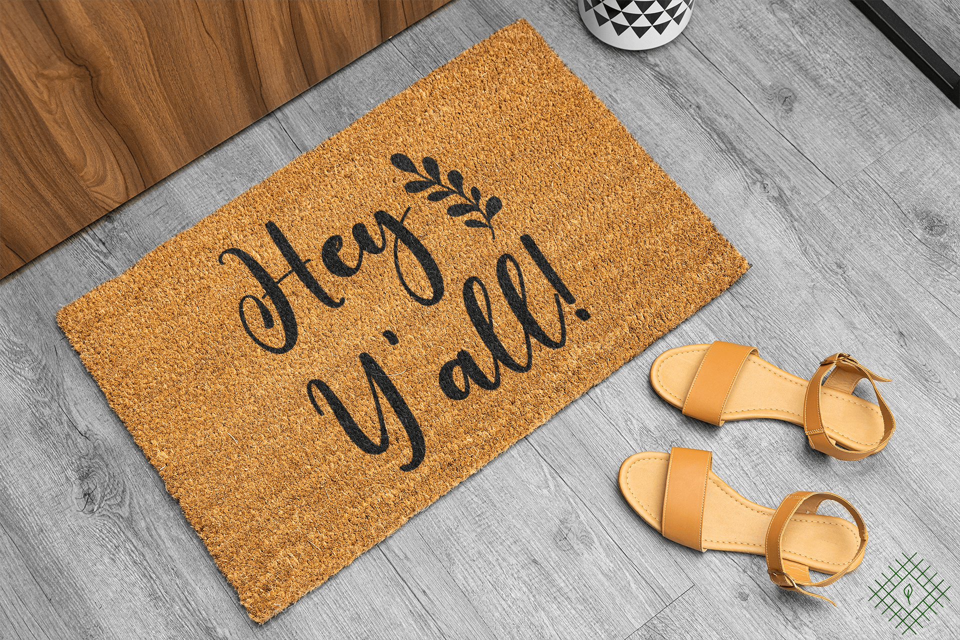 Personalized coir doormat handmade by Matnifique.