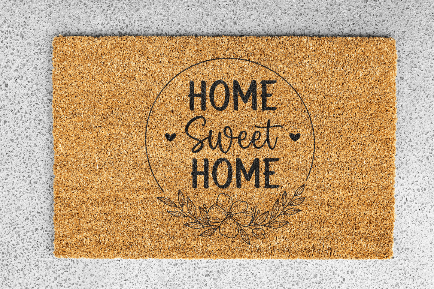 Personalized coir doormat handmade by Matnifique.