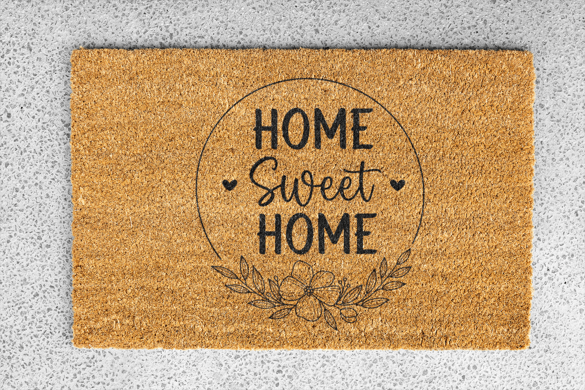Personalized coir doormat handmade by Matnifique.