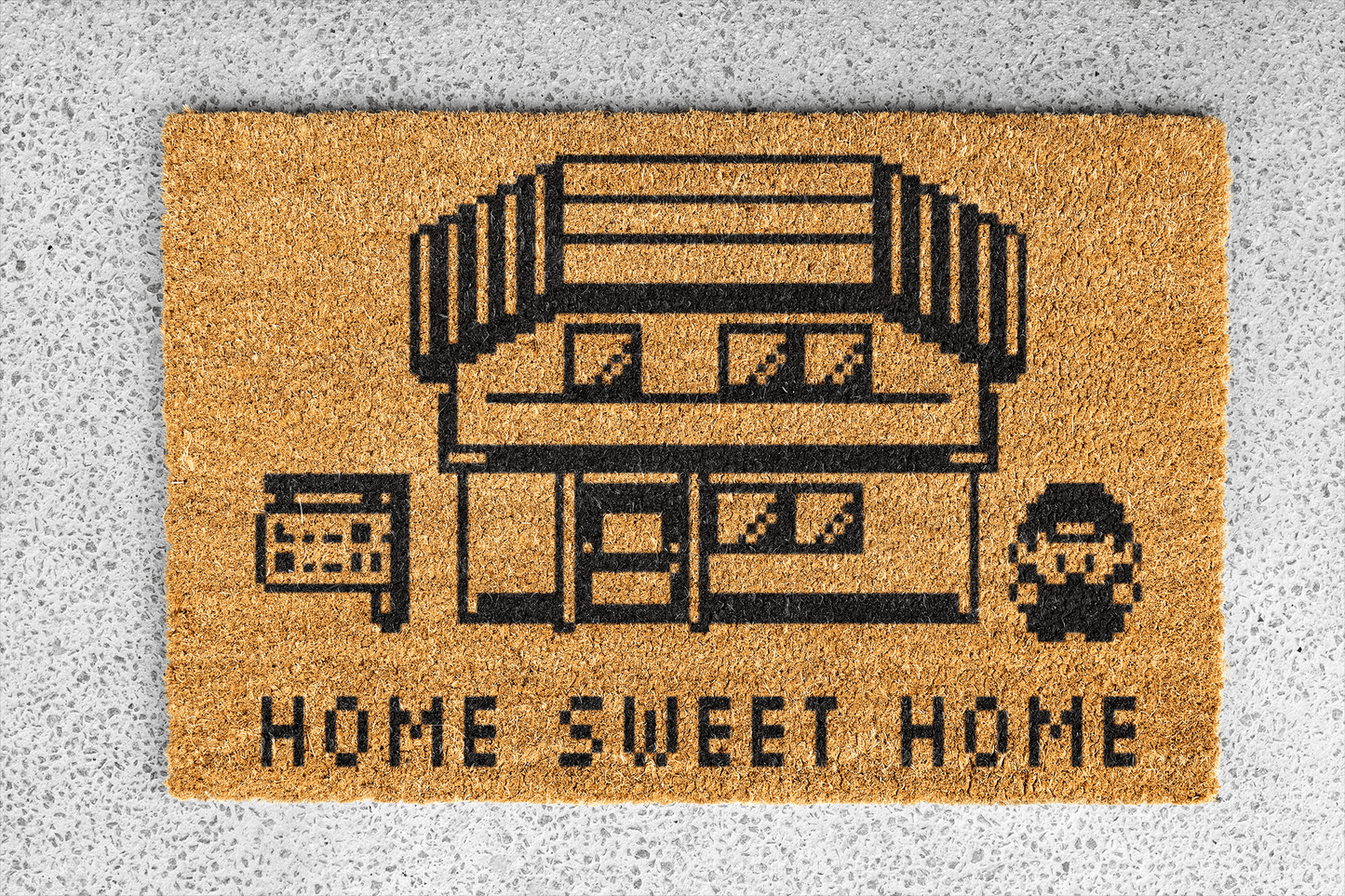 Personalized coir doormat handmade by Matnifique.