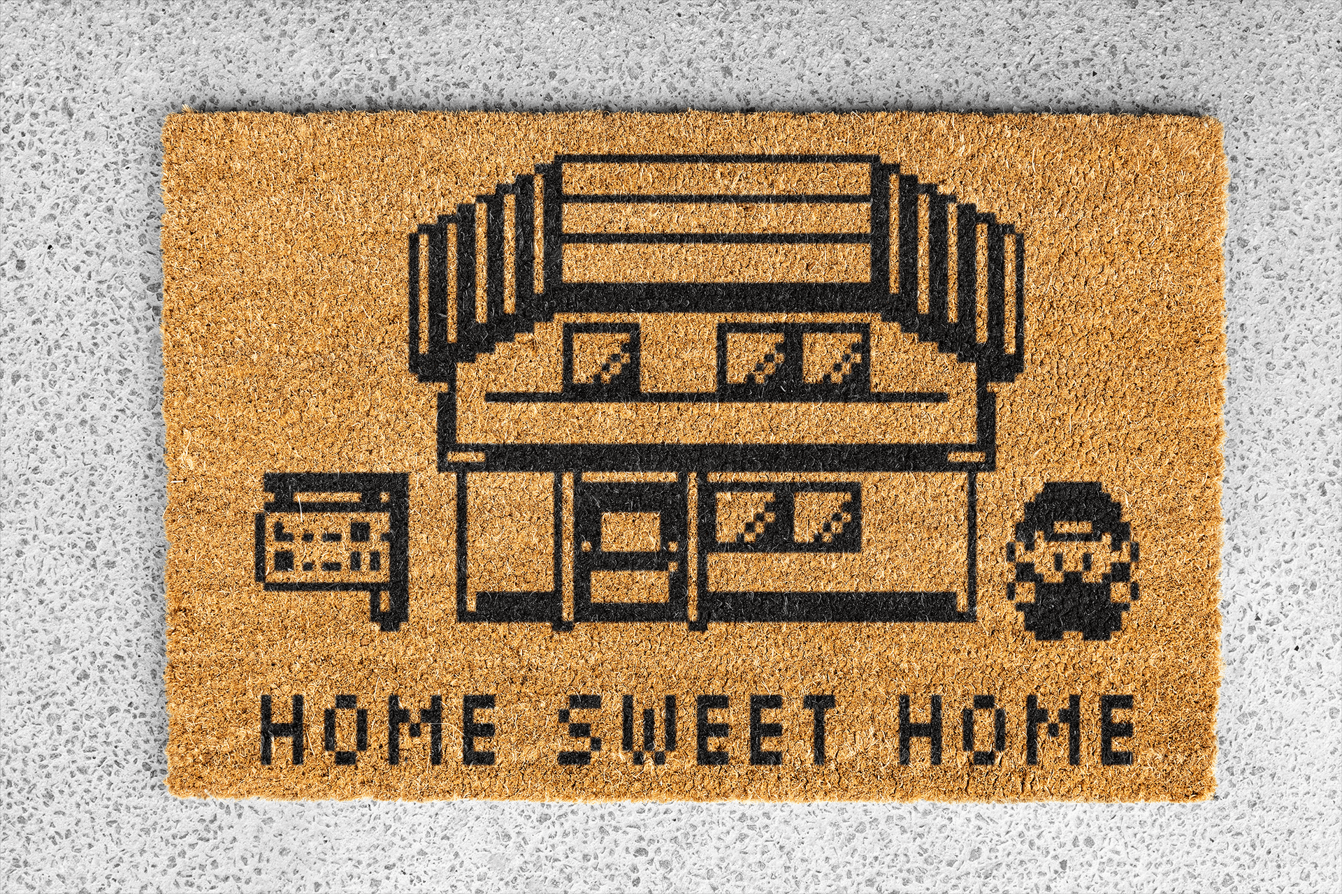 Personalized coir doormat handmade by Matnifique.