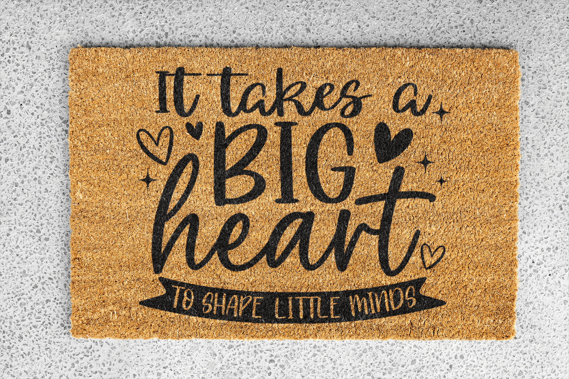Personalized coir doormat handmade by Matnifique.
