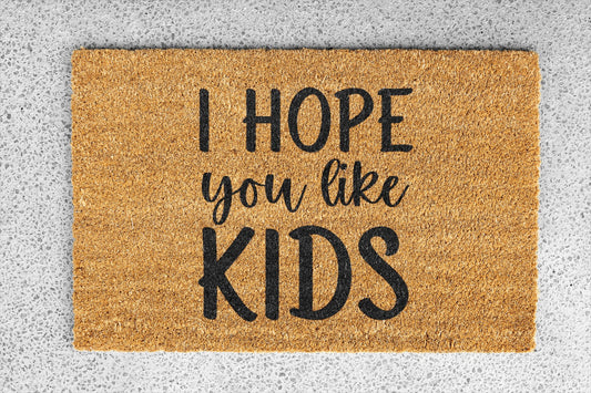 Personalized coir doormat handmade by Matnifique.