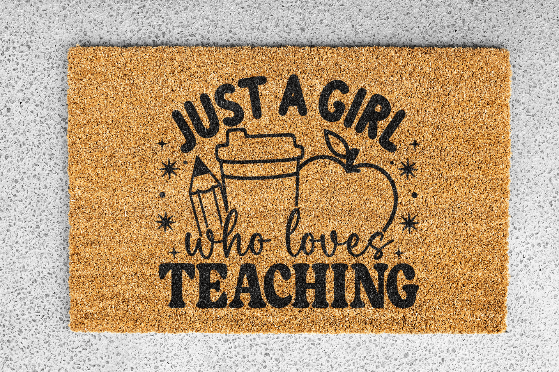 Personalized coir doormat handmade by Matnifique.