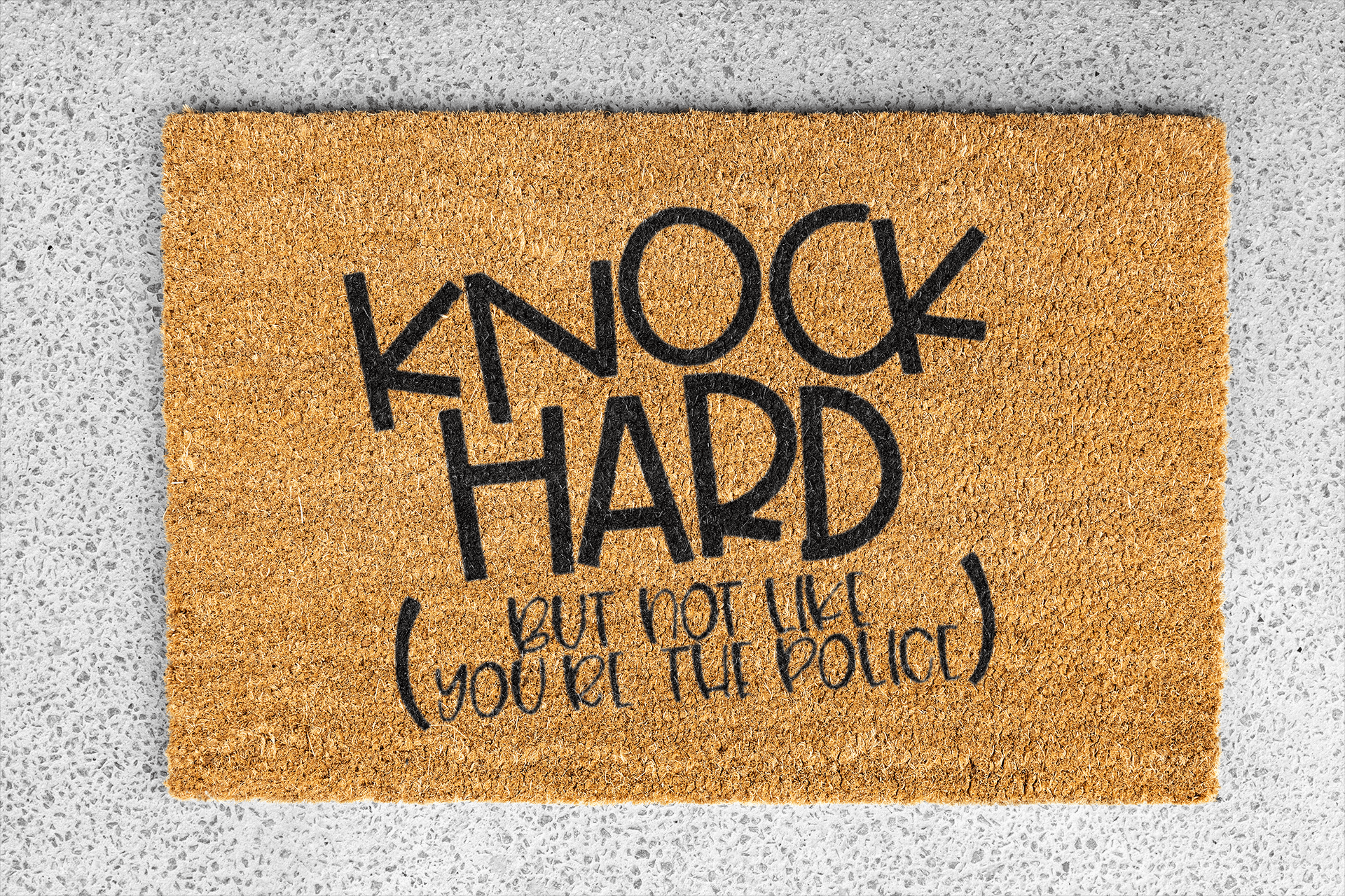 Personalized coir doormat handmade by Matnifique.