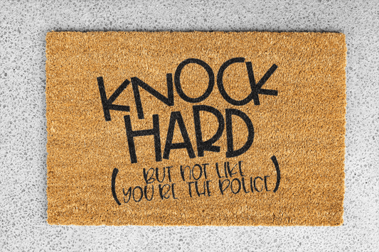 Personalized coir doormat handmade by Matnifique.
