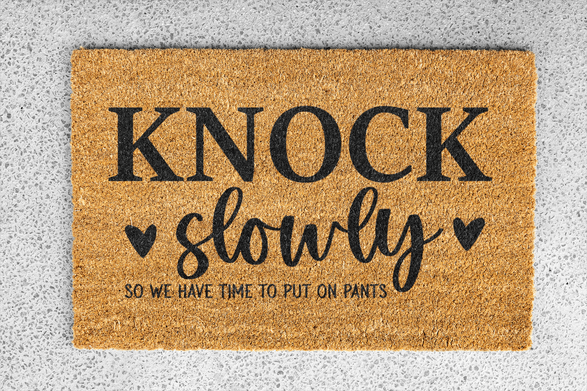 Personalized coir doormat handmade by Matnifique.