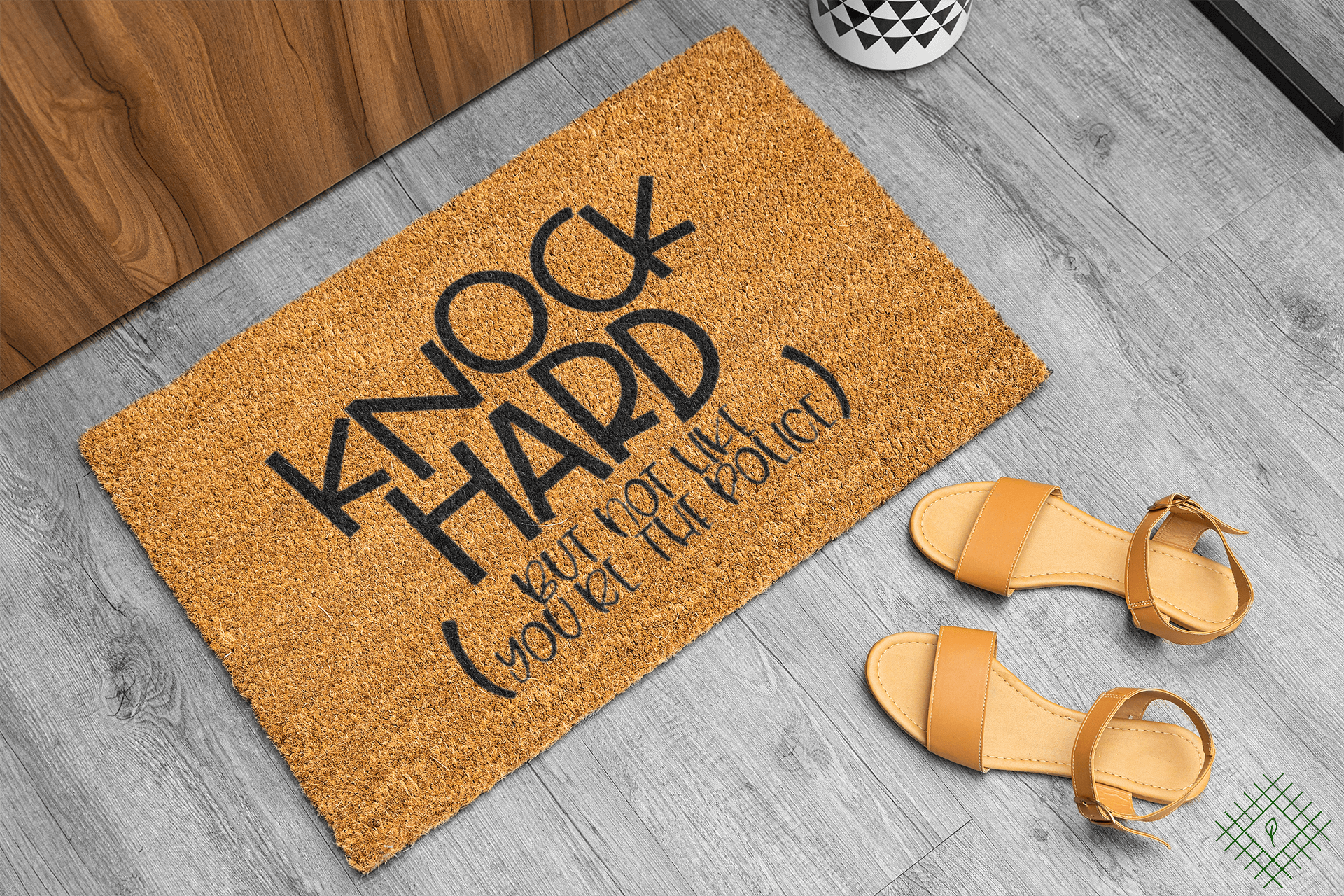 Personalized coir doormat handmade by Matnifique.