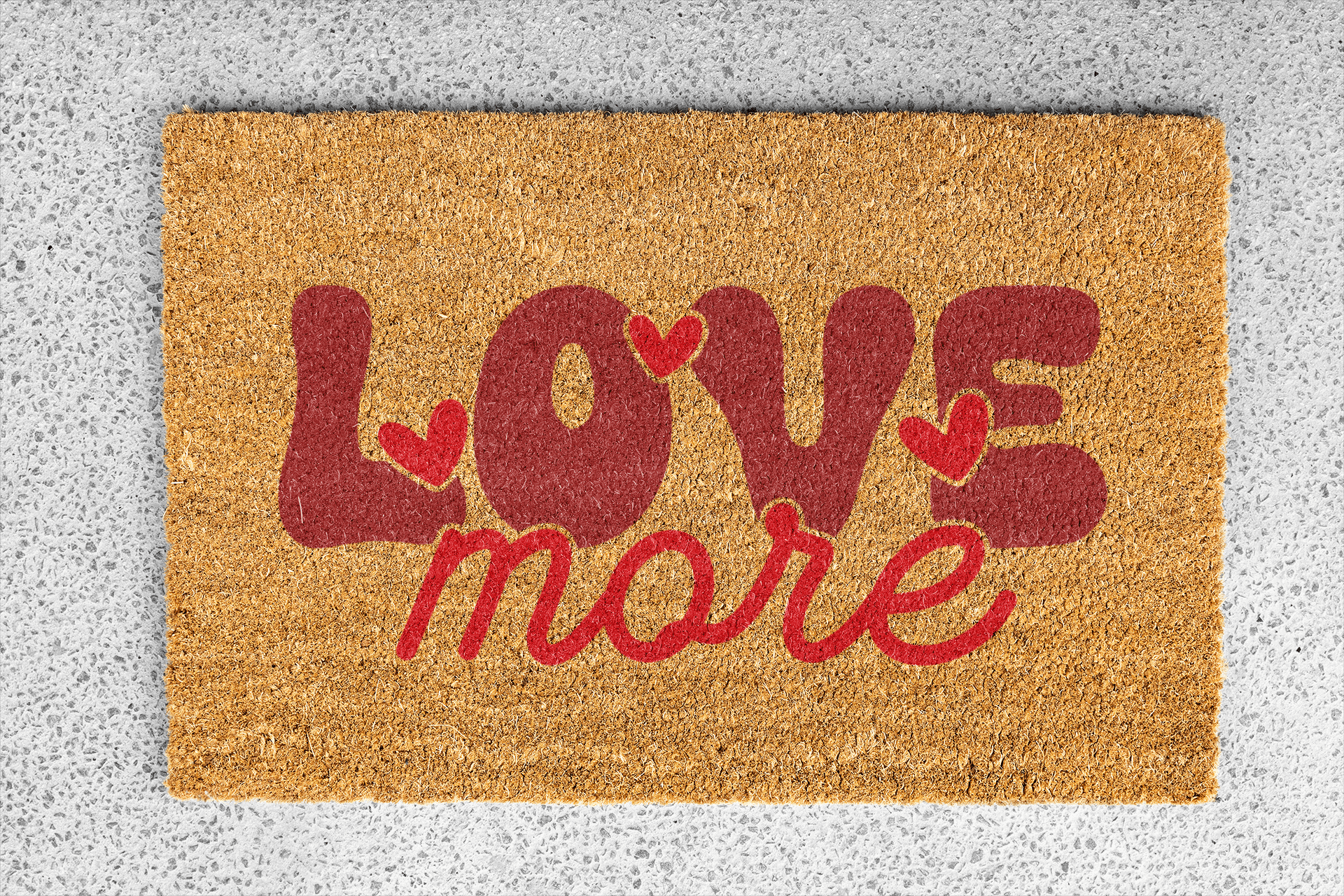 Personalized coir doormat handmade by Matnifique.