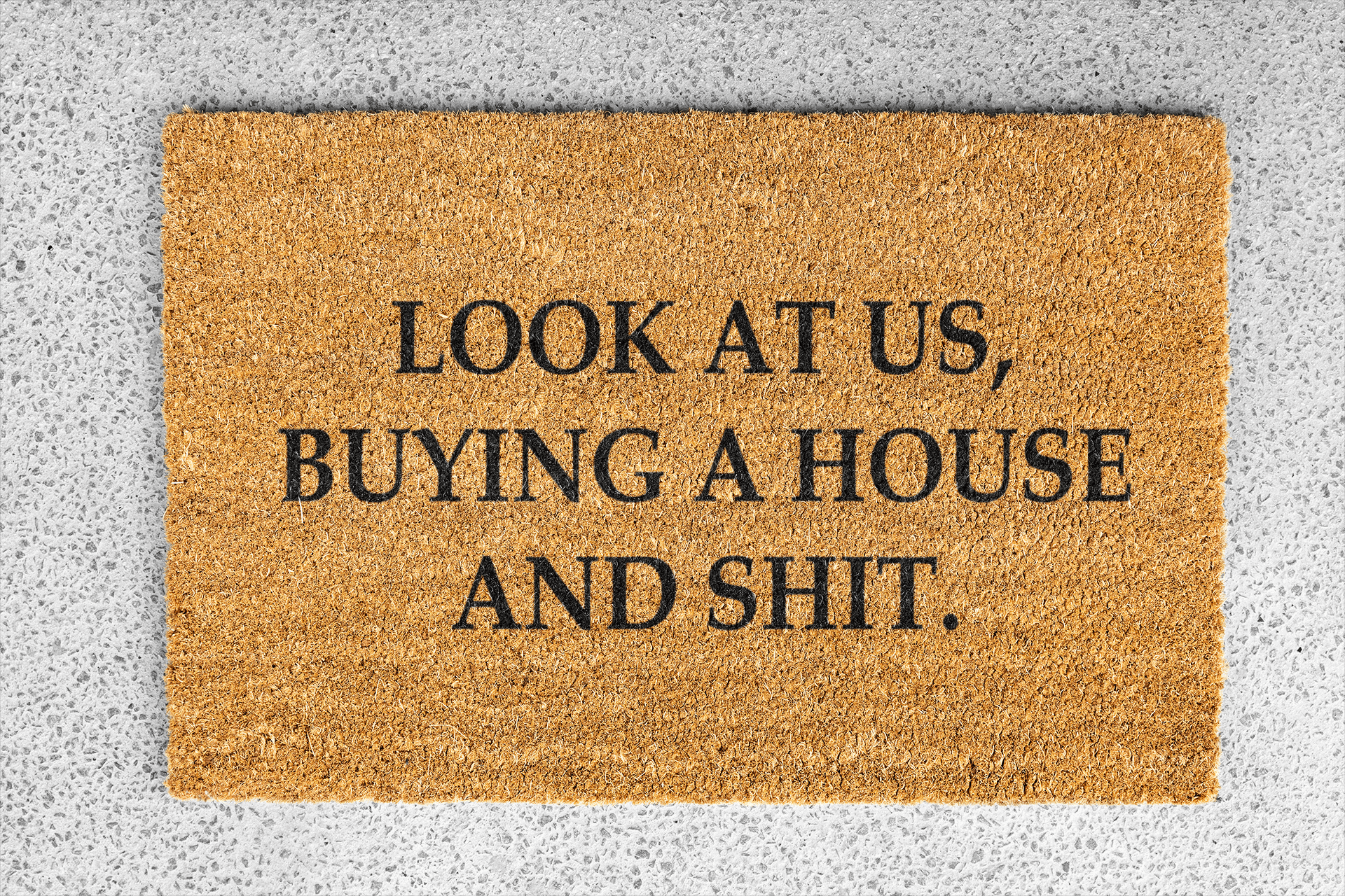 Personalized coir doormat handmade by Matnifique.