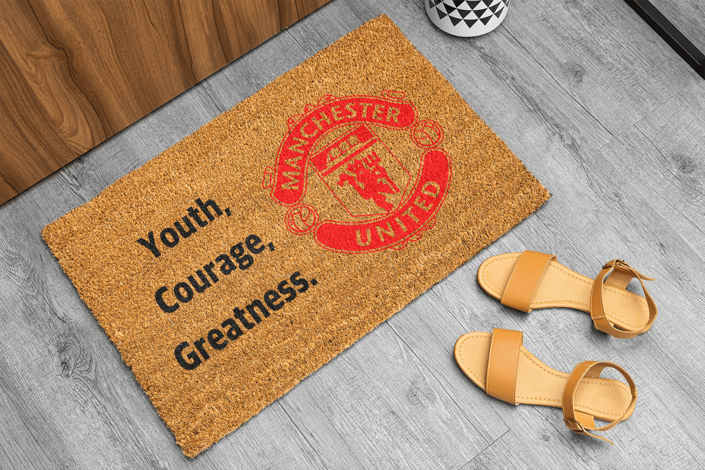 Personalized coir doormat handmade by Matnifique.