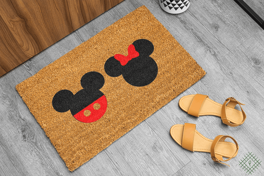 Personalized coir doormat handmade by Matnifique.