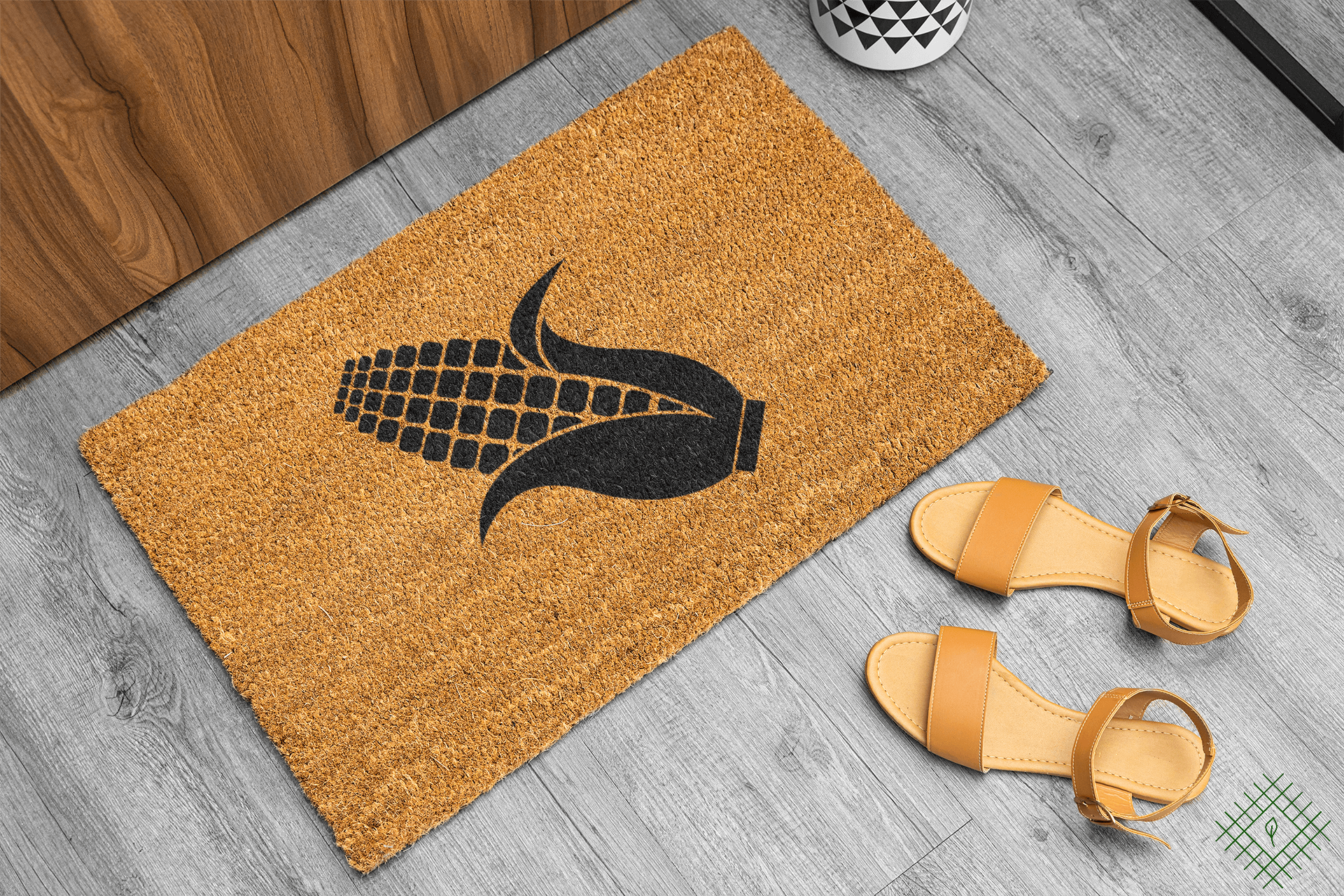 Personalized coir doormat handmade by Matnifique.