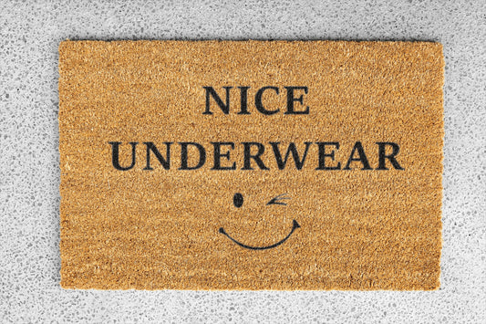 Personalized coir doormat handmade by Matnifique.